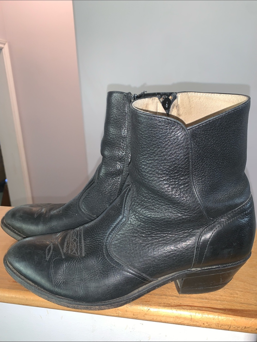 BOULET 🇨🇦 Black Leather Men's Ankle Boots - Classic Zip Closure